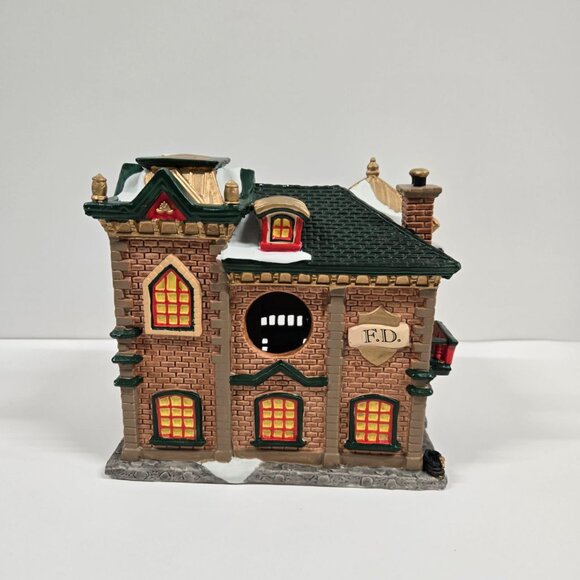 LEMAX Firehouse No. 9 2004 Lighted House w/ Box & Cord Retired 2006 Village - Picture 12 of 16